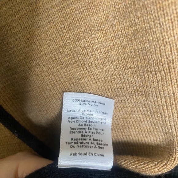 Talbots Wool Blend Long Open Cardigan Sweater Womens M Brown Black Coatigan Fall - Picture 5 of 9